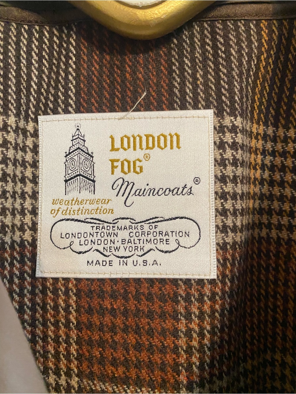 NWT VTG 60s London Fog Darcy Trench Plaid Zip Out Liner Scarf 12 USA Deadstock - Picture 6 of 16